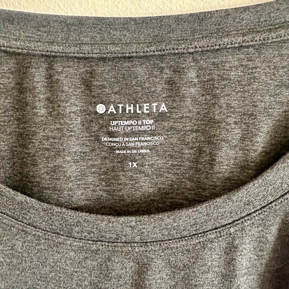 Athleta Uptempo II Long Sleeve Top Women’s 1X Black Heather Athleisure Workout - Picture 7 of 10